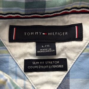 Tommy Hilfiger Blue and White Checkered Shirt